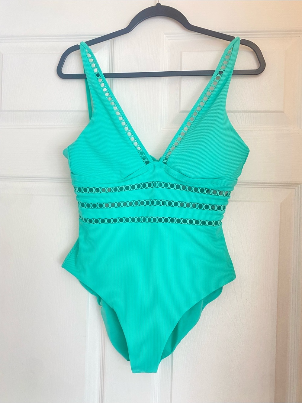 BECCA Turquoise Ring-Trim One-Piece Swimsuit